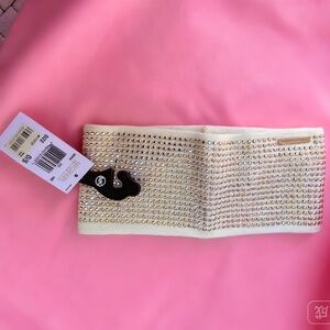 NWT Michael Kors winter head band white bread with gold studs